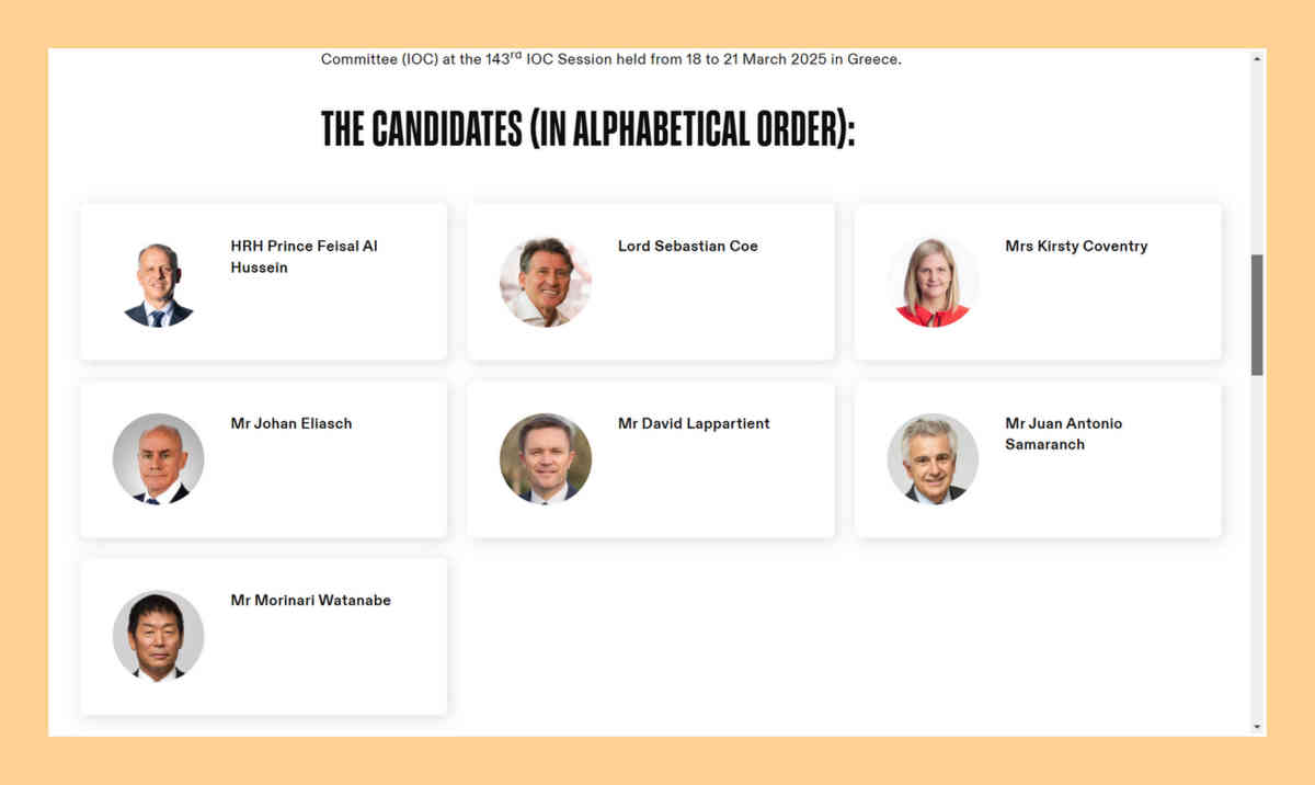 国際オリンピック委員会IOCの会長選挙の候補者