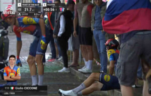 2025ジロ・デ・イタリア第14ステージで落車したジュリオ・チッコーネ