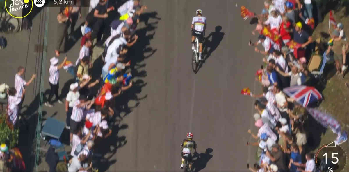 2025ツール・ド・フランス第4ステージのタデイ・ポガチャル（Tadej Pogačar）