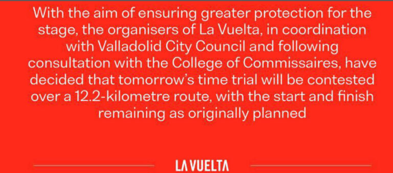 2025ブエルタ・ア・エスパーニャ第18ステージのコース短縮