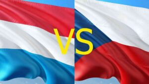 チェコ国旗とルクセンブルク国旗