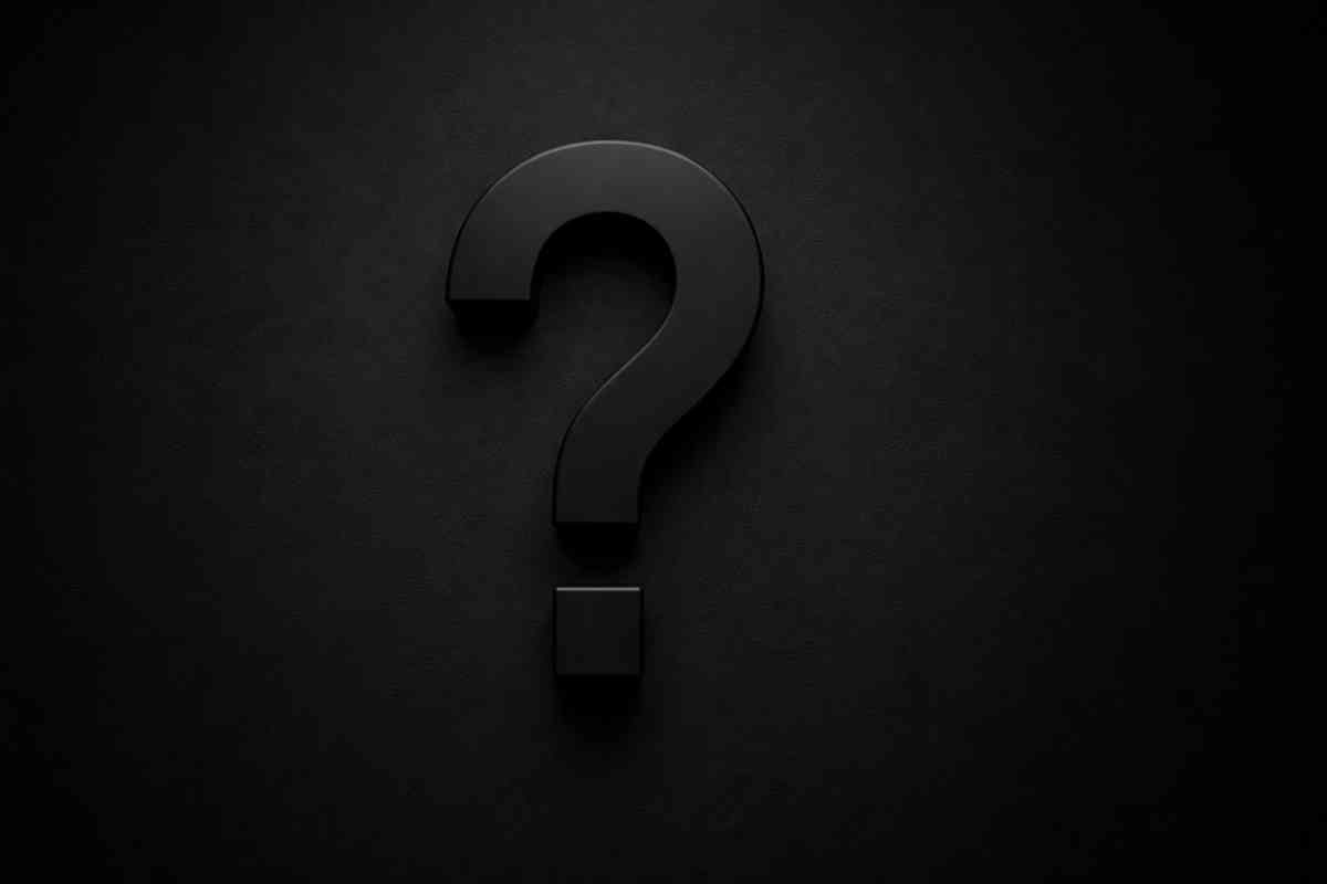 dark stealth question mark black